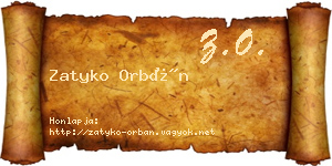 Zatyko Orbán névjegykártya